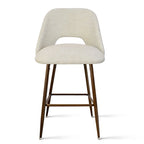 Tabouret de bar moderne rembourré pied noyer