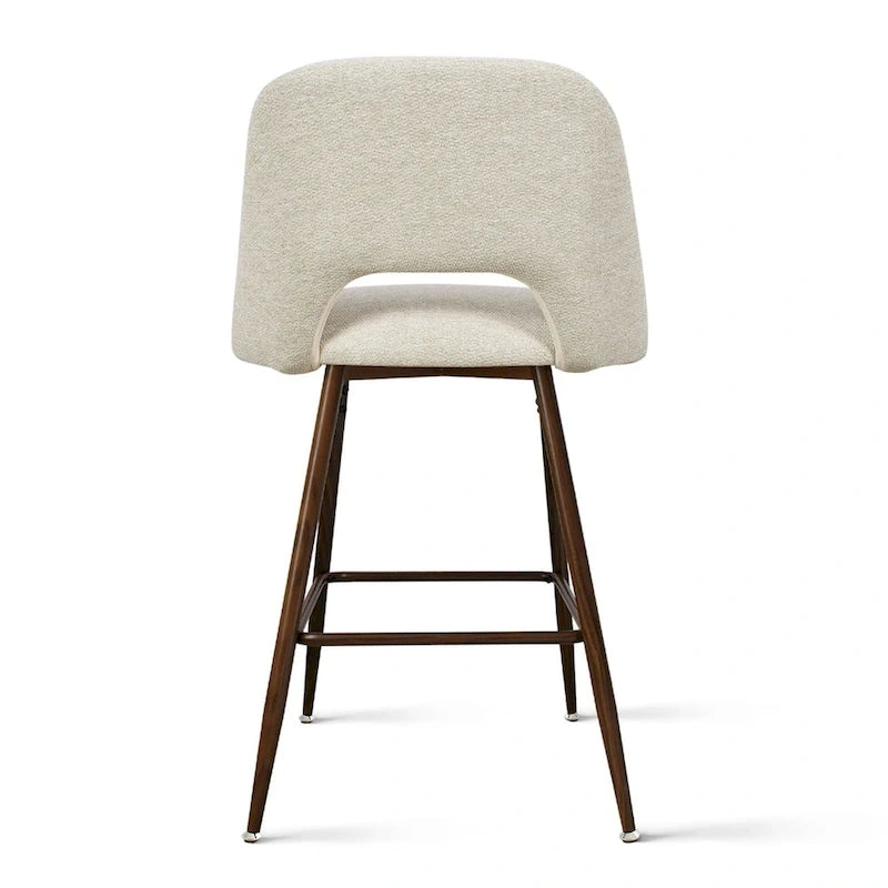 Tabouret de bar moderne rembourré pied noyer