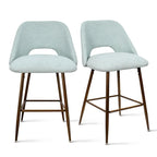 Tabouret de bar moderne rembourré pied noyer