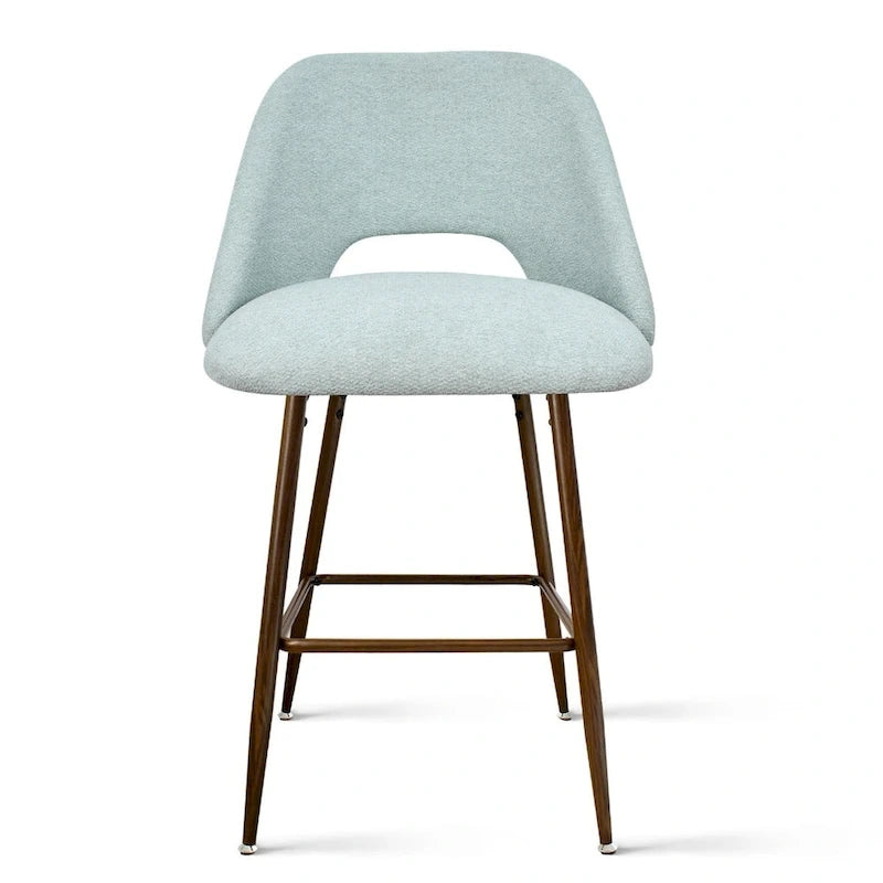 Tabouret de bar moderne rembourré pied noyer