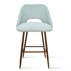 Tabouret de bar moderne rembourré pied noyer