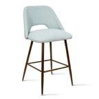 Tabouret de bar moderne rembourré pied noyer