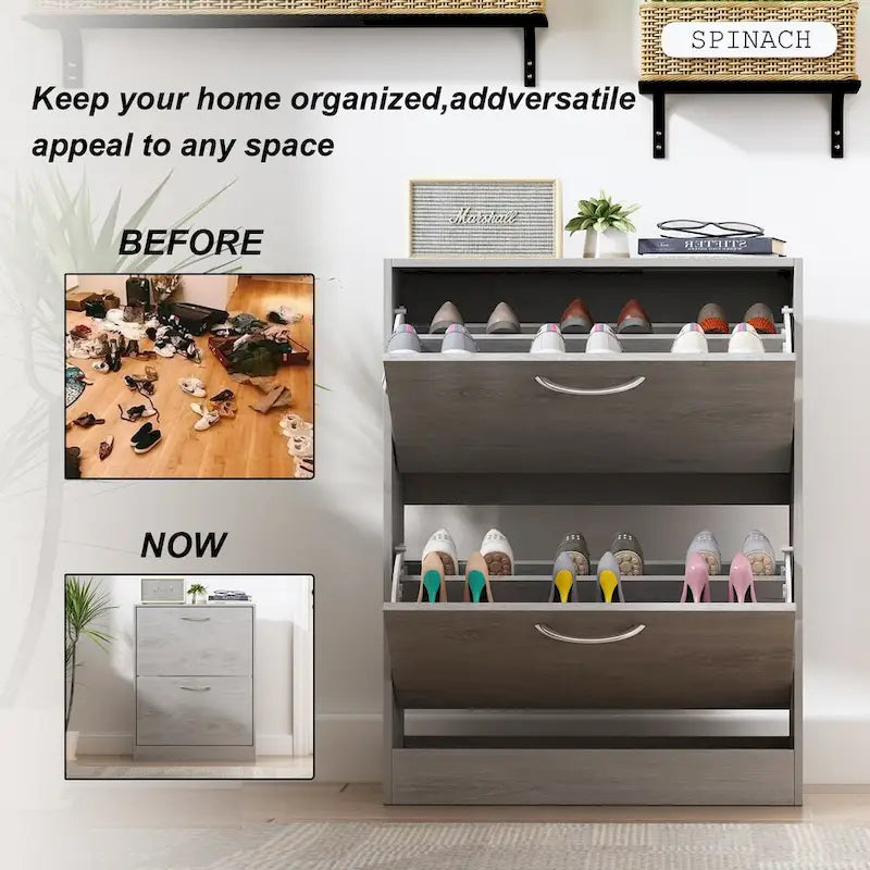 Meuble de rangement à chaussures à 2 niveaux pour entrée