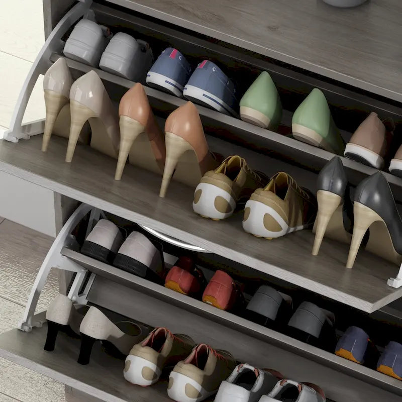Meuble de rangement à chaussures à 2 niveaux pour entrée