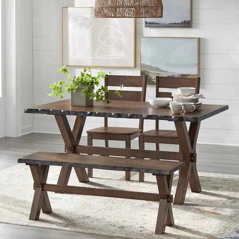 Banc en bois massif Mandeville Live Edge