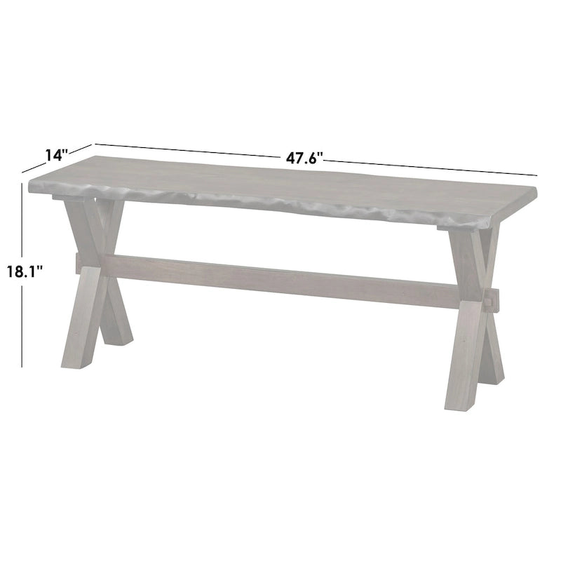 Banc en bois massif Mandeville Live Edge