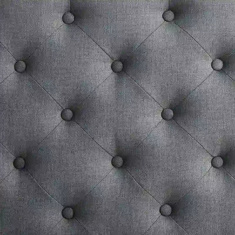 Pouffe carré capitonné Abigal Charcoal