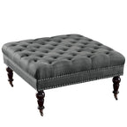Pouffe carré capitonné Abigal Charcoal