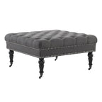 Pouffe carré capitonné Abigal Charcoal