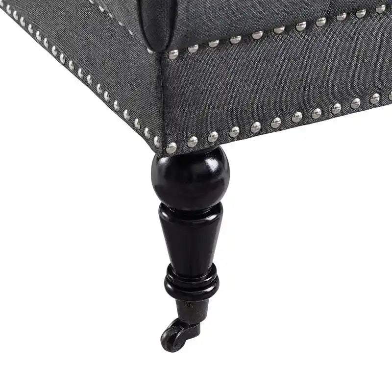 Pouffe carré capitonné Abigal Charcoal