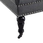 Pouffe carré capitonné Abigal Charcoal