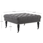Pouffe carré capitonné Abigal Charcoal