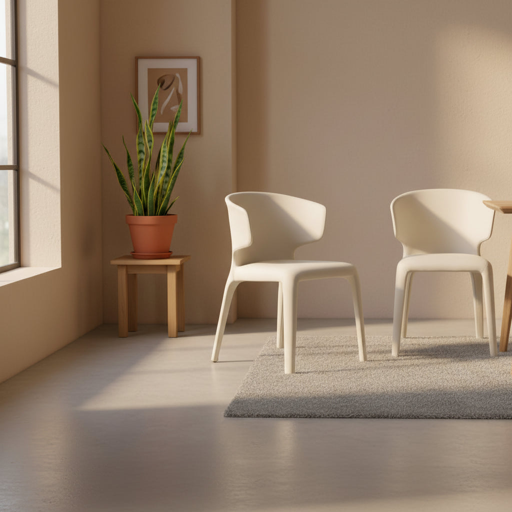 Conrad Cream Faux Leather Dining Chair (Set of 2)