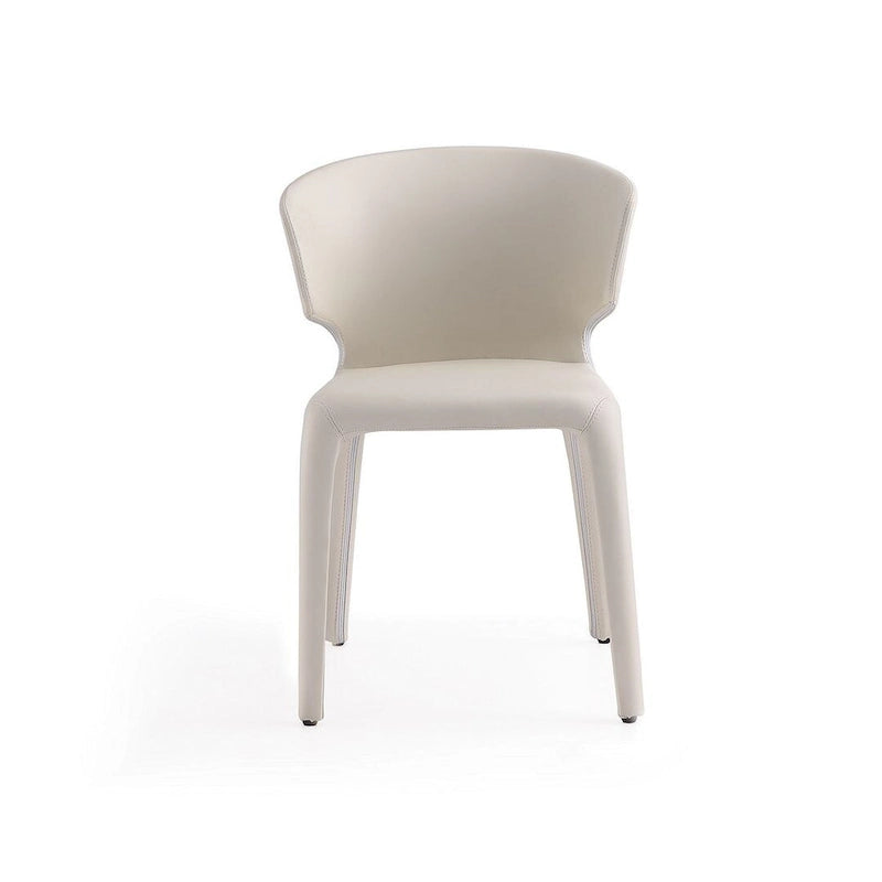 Chaise de salle à manger Conrad en similicuir crème