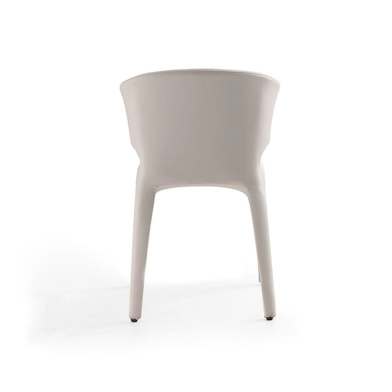Chaise de salle à manger Conrad en similicuir crème