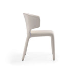 Chaise de salle à manger Conrad en similicuir crème