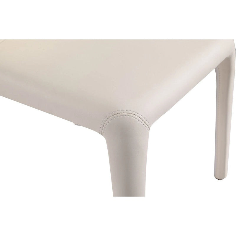 Chaise de salle à manger Conrad en similicuir crème