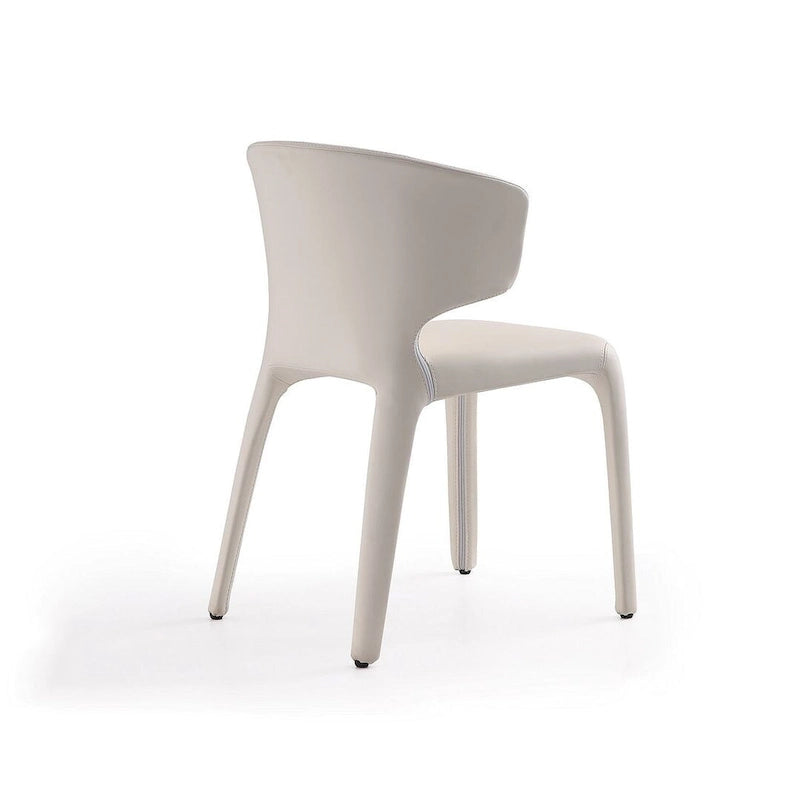 Chaise de salle à manger Conrad en similicuir crème