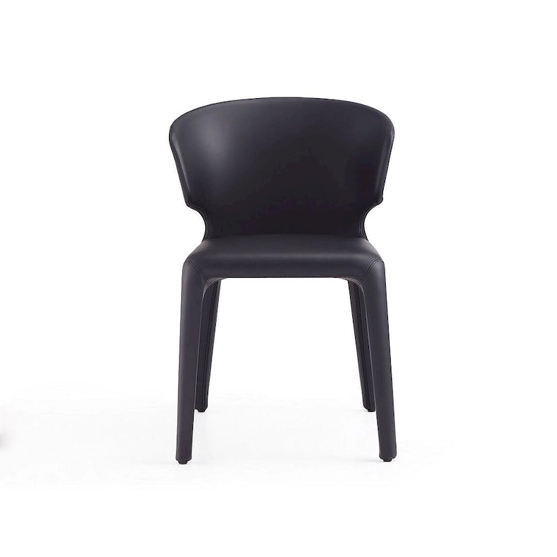 Chaise de salle à manger Conrad en similicuir crème