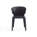 Chaise de salle à manger Conrad en similicuir crème