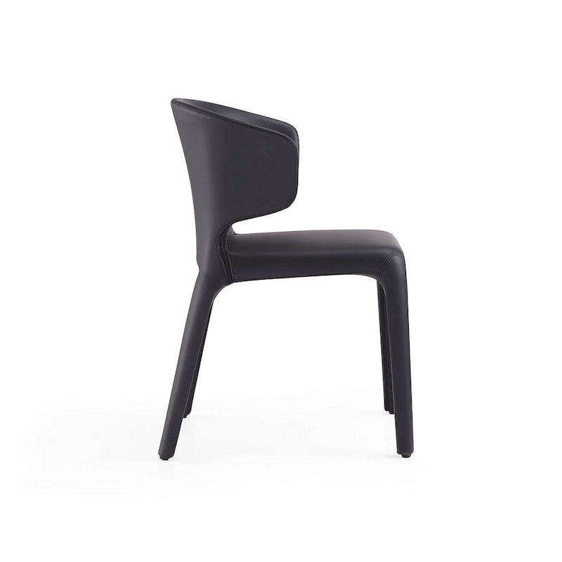 Chaise de salle à manger Conrad en similicuir crème