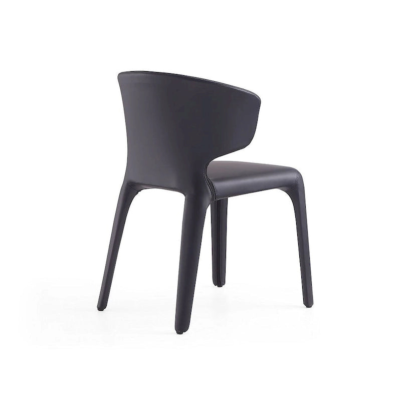 Chaise de salle à manger Conrad en similicuir crème