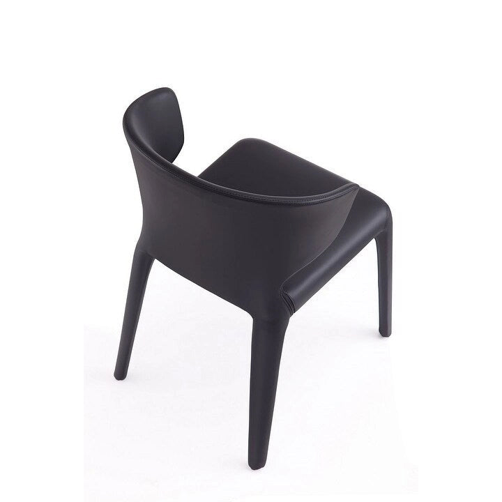 Chaise de salle à manger Conrad en similicuir crème