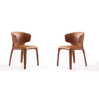 Chaise de salle à manger Conrad en similicuir crème