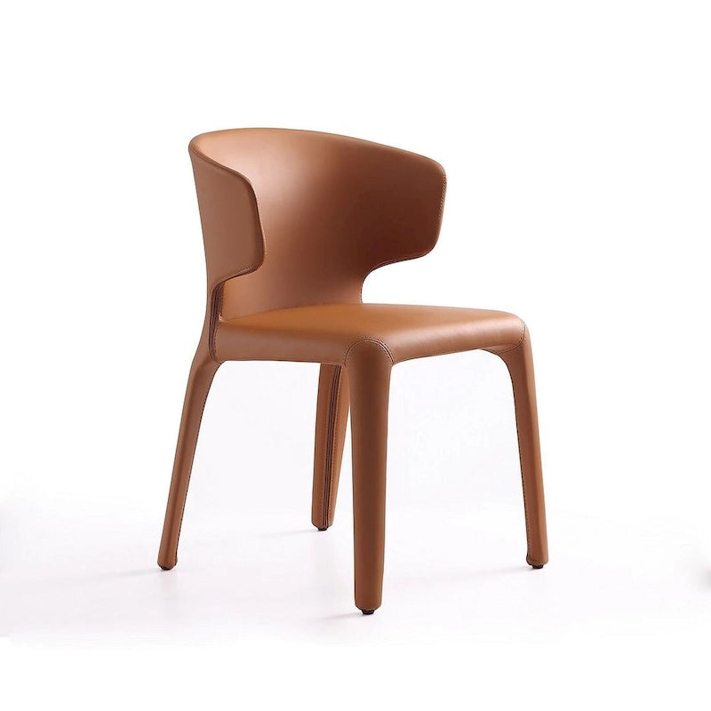 Chaise de salle à manger Conrad en similicuir crème