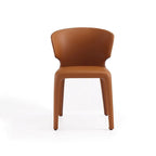 Chaise de salle à manger Conrad en similicuir crème