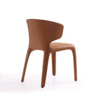 Chaise de salle à manger Conrad en similicuir crème