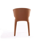 Chaise de salle à manger Conrad en similicuir crème