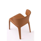Chaise de salle à manger Conrad en similicuir crème