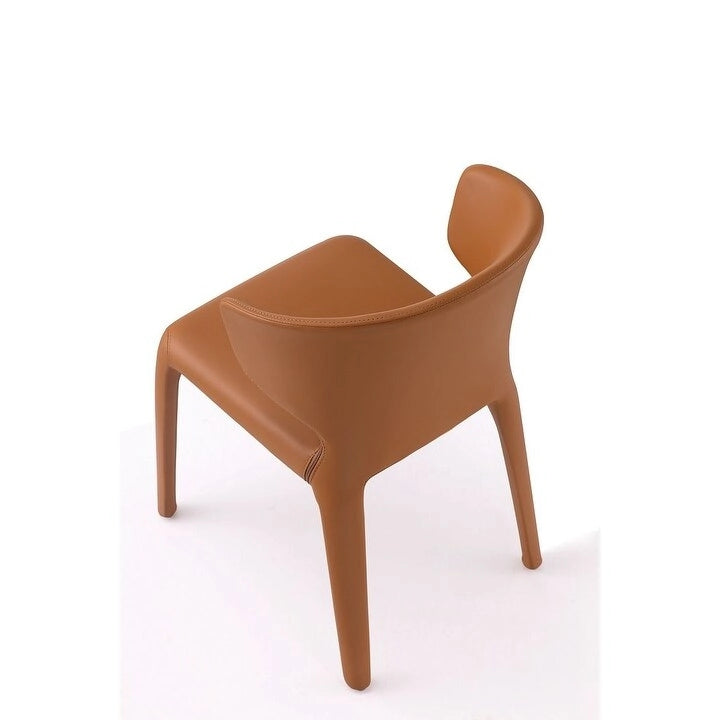 Chaise de salle à manger Conrad en similicuir crème