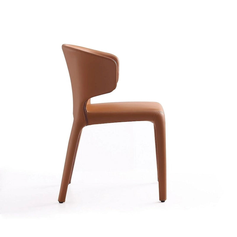 Chaise de salle à manger Conrad en similicuir crème