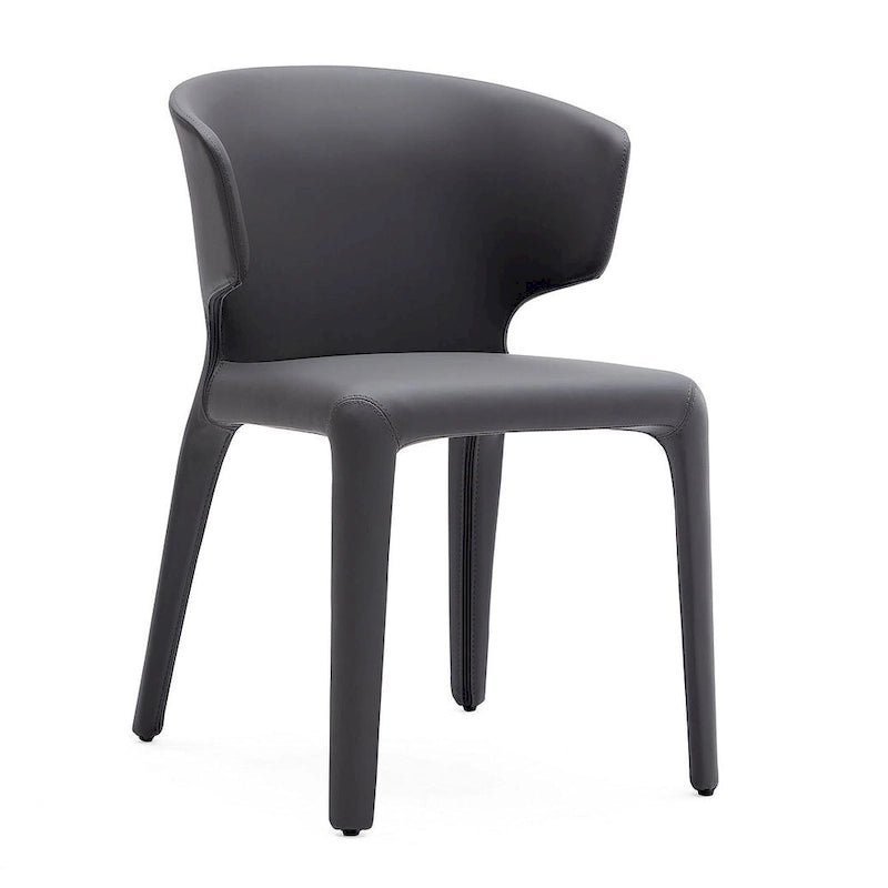 Chaise de salle à manger Conrad en similicuir crème