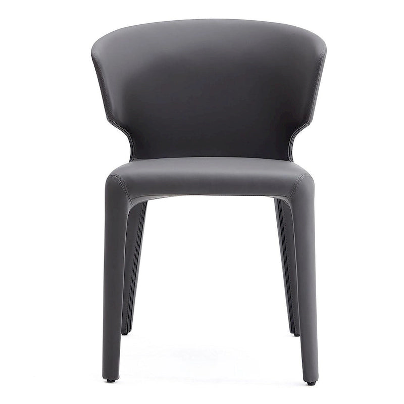 Chaise de salle à manger Conrad en similicuir crème