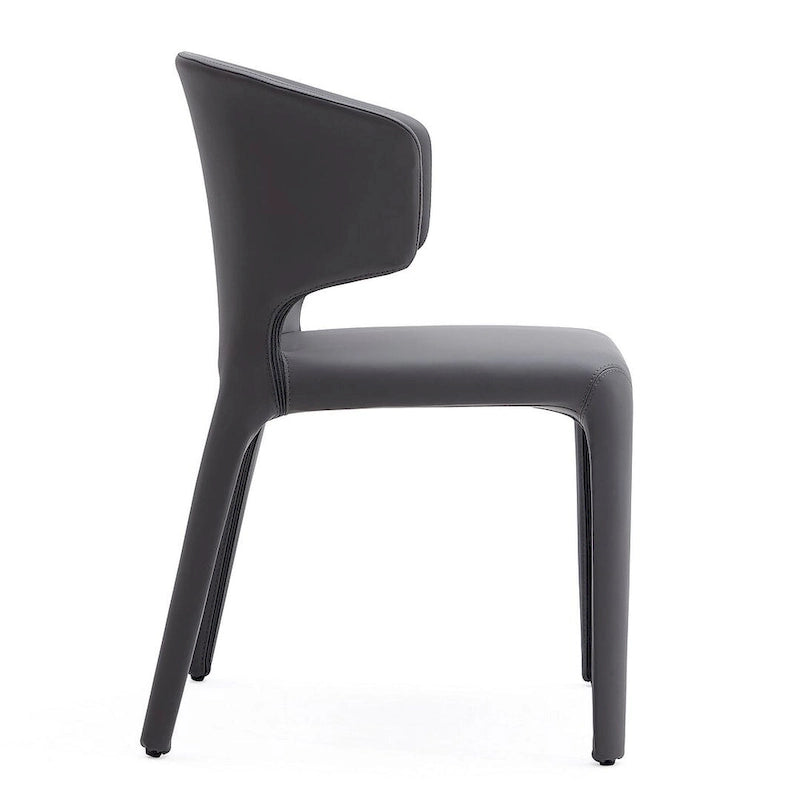 Chaise de salle à manger Conrad en similicuir crème