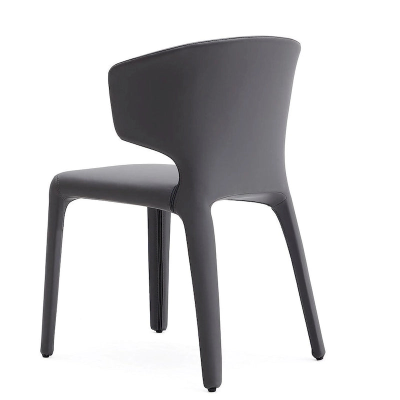 Chaise de salle à manger Conrad en similicuir crème