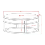 Pouf rond contemporain en tissu Chista avec coussin
