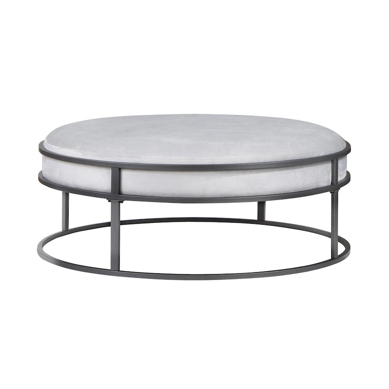 Pouf rond contemporain en tissu Chista avec coussin