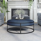 Pouf rond contemporain en tissu Chista avec coussin