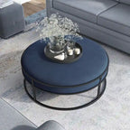 Pouf rond contemporain en tissu Chista avec coussin