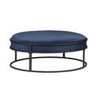 Pouf rond contemporain en tissu Chista avec coussin