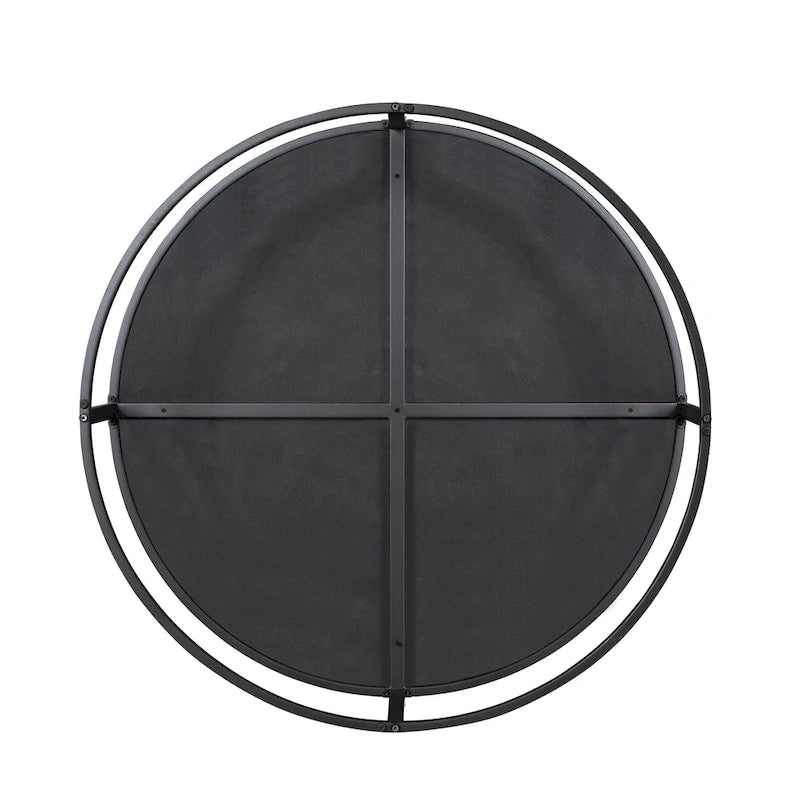 Pouf rond contemporain en tissu Chista avec coussin