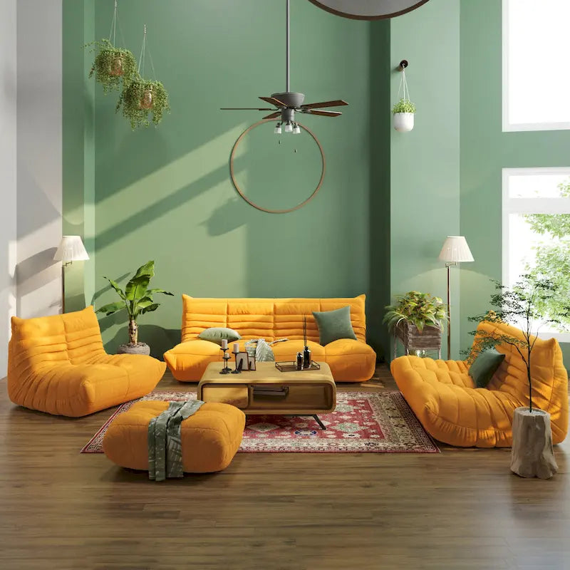 Canapé de sol souple, pouf paresseux pour salon