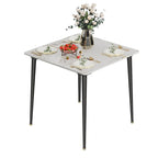 Table de salle à manger carrée 4 places en pierre frittée moderne à effet marbre