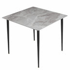 Table de salle à manger carrée 4 places en pierre frittée moderne à effet marbre