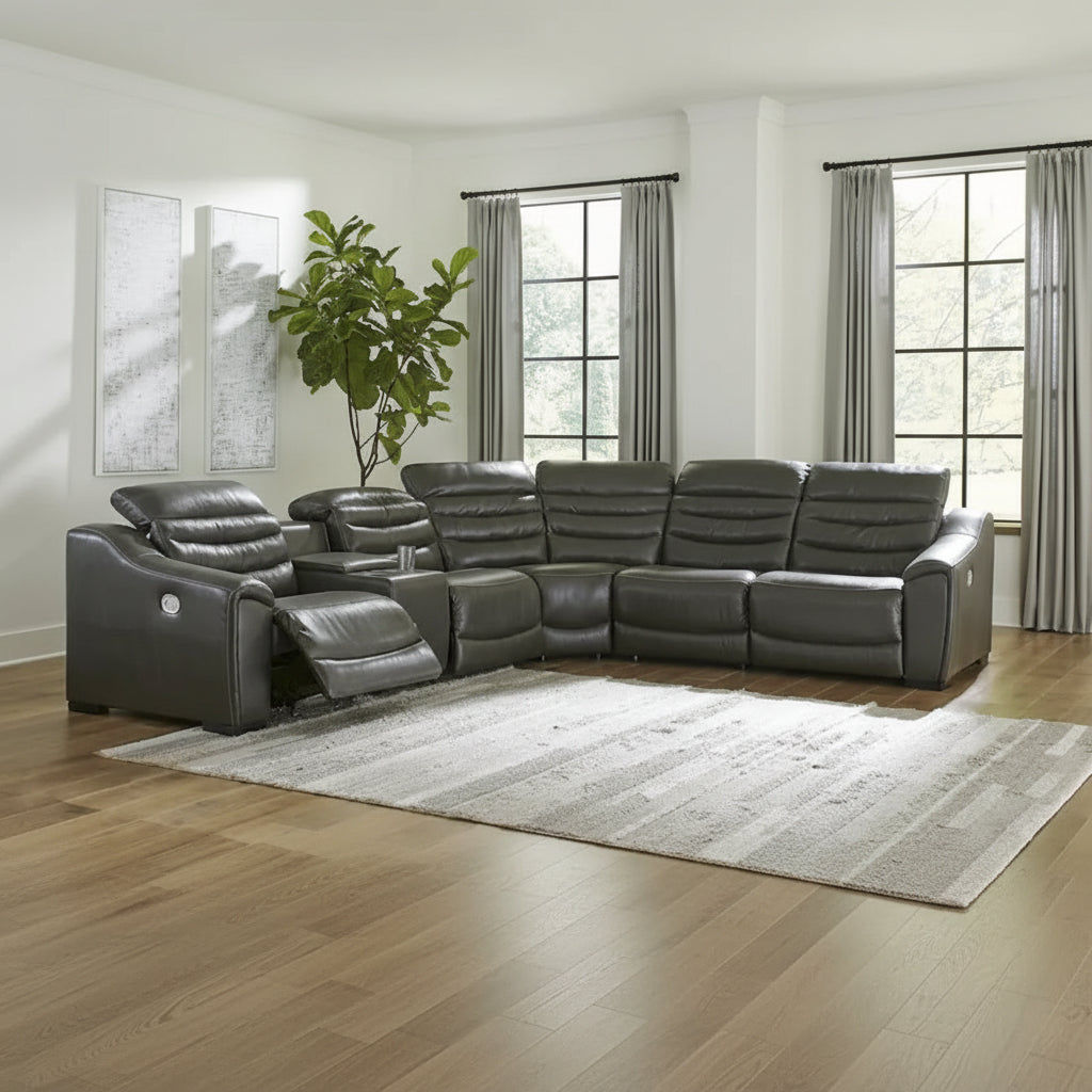 Signature Design by Ashley Center Line 6-Piece Power Reclining Sectional - 138.25W x 120.5D x 35H
