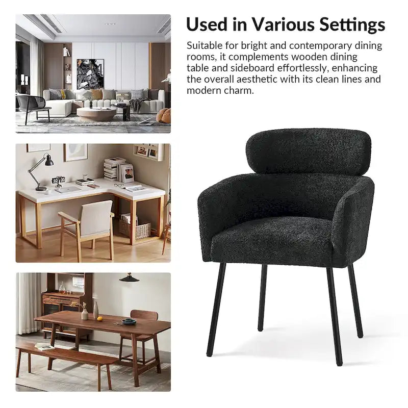 Chaise de salle à manger Amos Modern Boucle avec pieds réglables